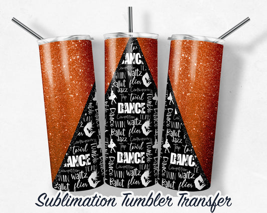 Orange Dance -  Sublimation Transfer Print For 20 oz Tumbler - 30 oz Skinny Tumbler - Ready To press - Heat Transfers