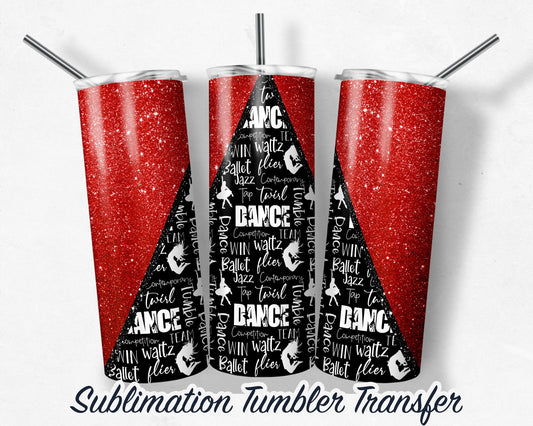 Red Dance -  Sublimation Transfer Print For 20 oz Tumbler - 30 oz Skinny Tumbler - Ready To press - Heat Transfers