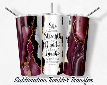 Proverbs  Sublimation Transfer Print For 20 oz - 30 oz Skinny Tumbler - Ready To Press