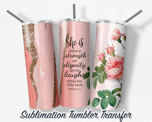 Proverbs  Sublimation Transfer Print For 20 oz - 30 oz Skinny Tumbler - Ready To Press