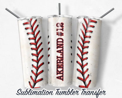 Baseball  Sublimation Transfer Print 20 oz Skinny Tumbler - 30oz Skinny Tumbler - Ready To press - Heat Transfers