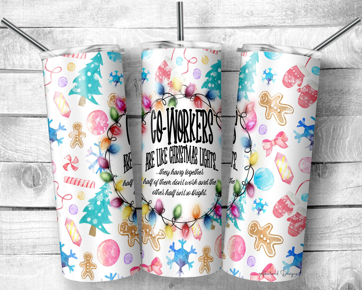 Co-Workers Christmas Lights Design - 20oz Sublimation Tumbler Design PNG Digital Download