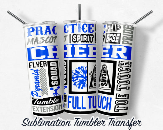 Blue Cheer  Sublimation Transfer Print For 20 oz Tumbler - 30 oz Skinny Tumbler - RTP - Heat Transfers