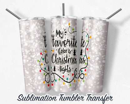 Christmas Lights  Sublimation Transfer Print For 20 oz Tumblers - 30 oz Tumblers - Ready To press - Heat Transfers