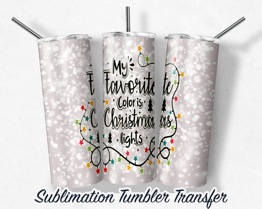 Christmas Lights  Sublimation Transfer Print For 20 oz Tumblers - 30 oz Tumblers - Ready To press - Heat Transfers