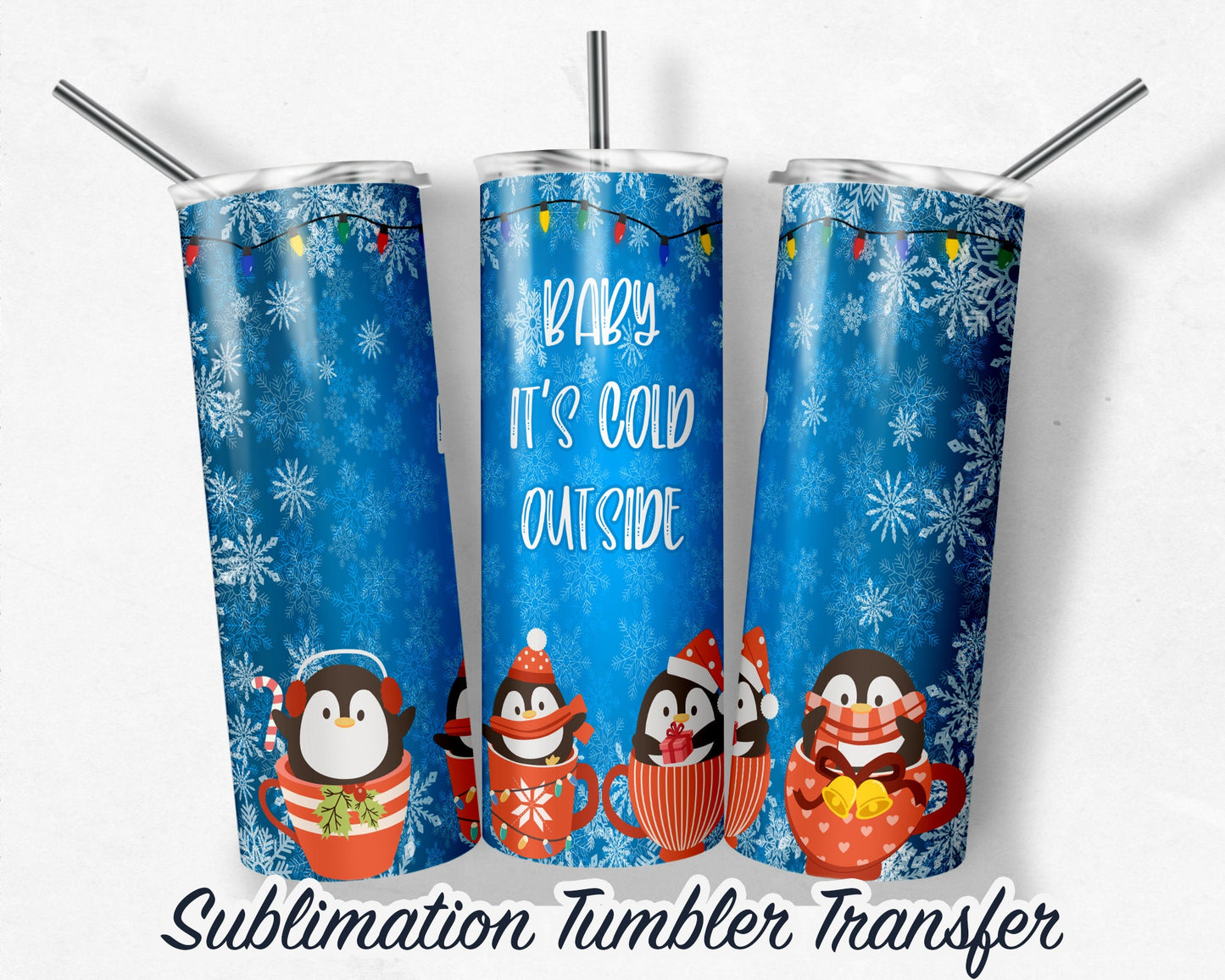 Christmas  Sublimation Transfer Print For 20 oz Tumblers - 30 oz Tumblers - Ready To press - Heat Transfers