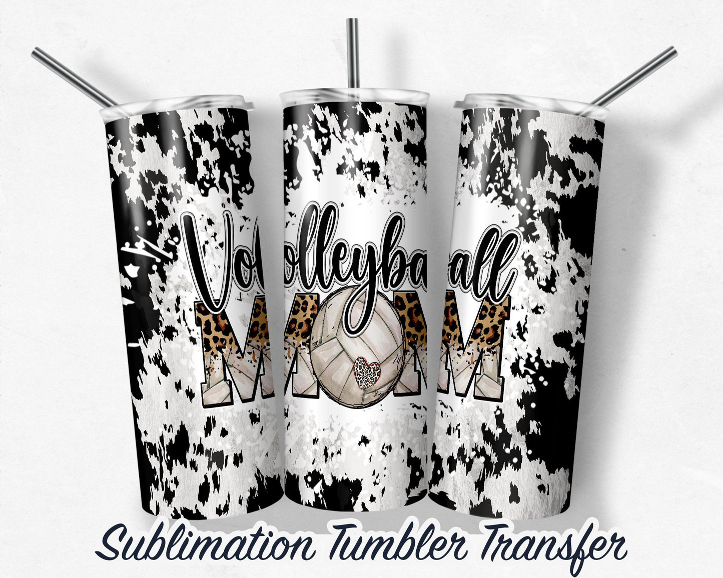 Volleyball MOM  Sublimation Transfer Print For 20 oz Tumbler - 30 oz Skinny Tumbler - Ready To press - Heat Transfers