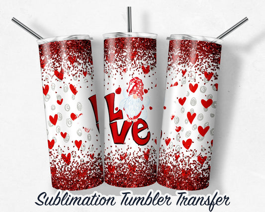 Valentines Gnomes  Sublimation Transfer Print For 20 oz Tumblers - 30 oz Tumblers - Ready To press - Heat Transfers