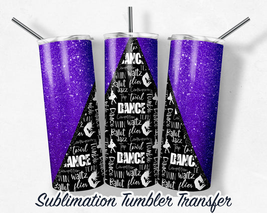 Purple Dance -  Sublimation Transfer Print For 20 oz Tumbler - 30 oz Skinny Tumbler - Ready To press - Heat Transfers