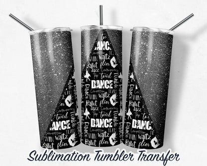 Silver Dance -  Sublimation Transfer Print For 20 oz Tumbler - 30 oz Skinny Tumbler - Ready To press - Heat Transfers