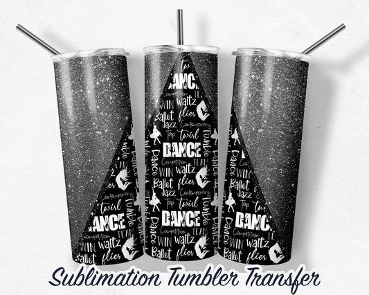 Silver Dance -  Sublimation Transfer Print For 20 oz Tumbler - 30 oz Skinny Tumbler - Ready To press - Heat Transfers