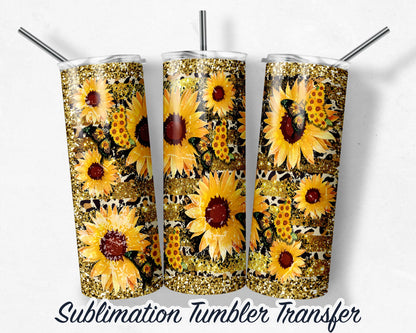 Sunflower  Sublimation Transfer Print For 20 oz Tumbler - 30 oz Tumbler - Ready To press - Heat Transfers