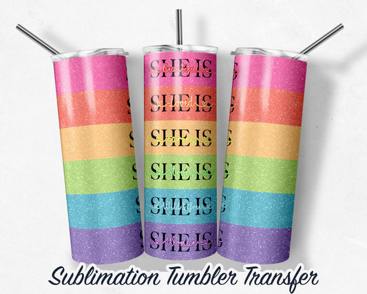 Rainbow  Sublimation Transfer Print For 20 oz Tumblers - 30 oz Tumblers - Ready To press - Heat Transfers