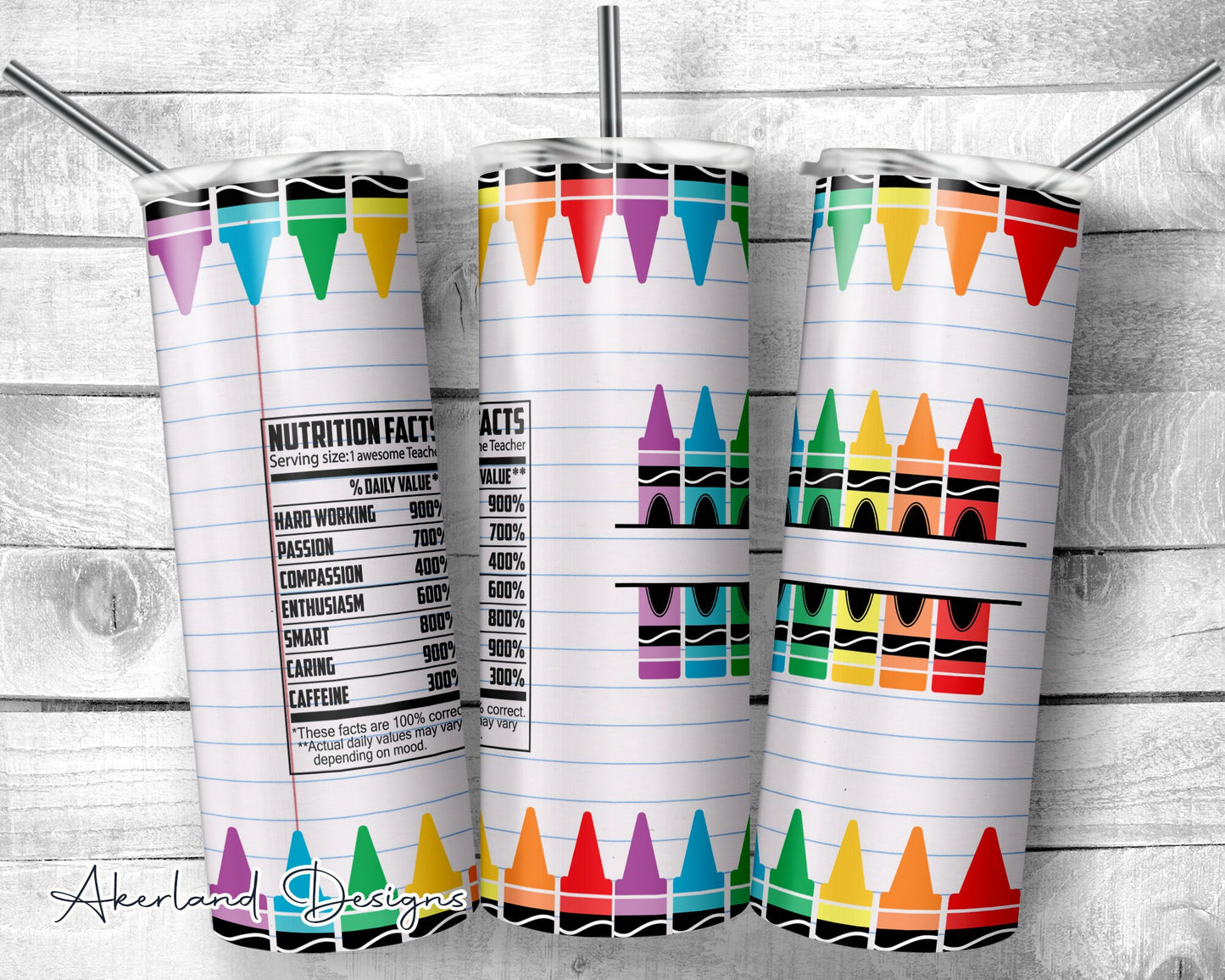Nutrition Facts - School- 20oz Sublimation Tumbler Design - PNG Digital Download