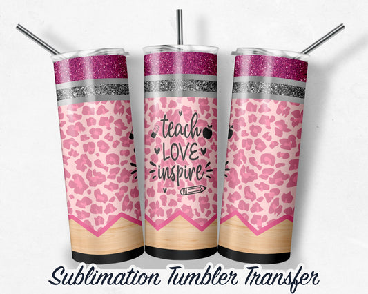 Pencil  Sublimation Transfer Print For 20oz Tumblers- 30 oz Tumbler - Ready To press - Heat Transfers