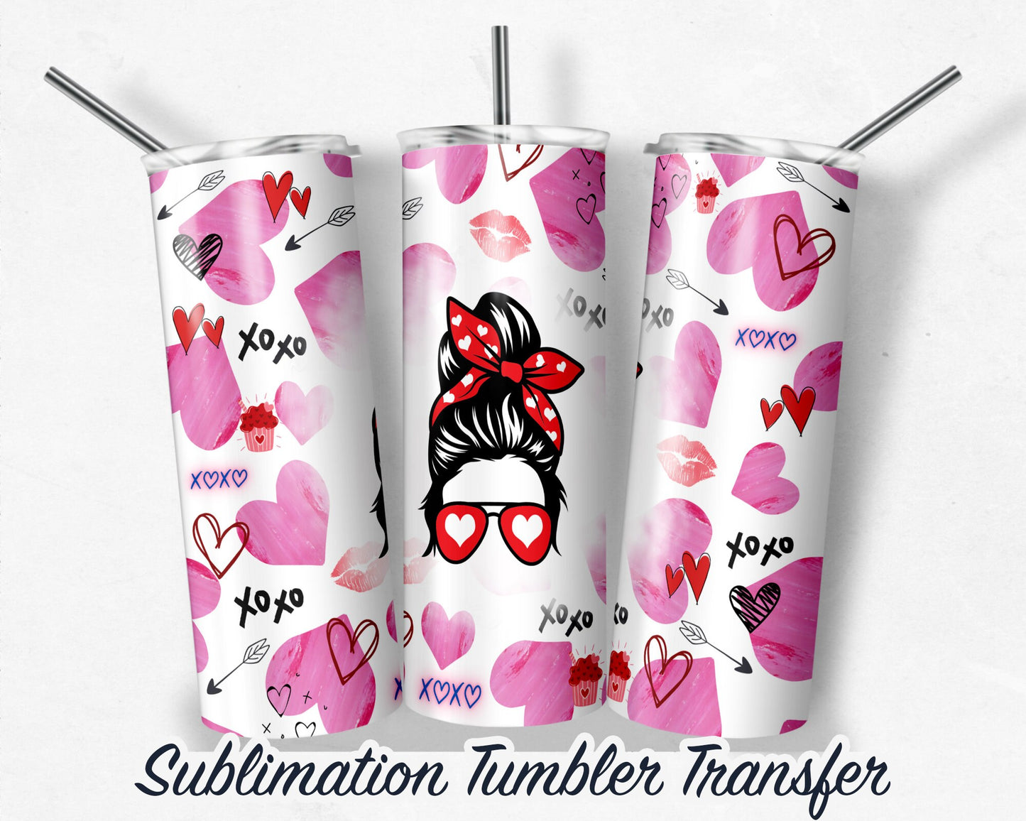 Valentines  -  Sublimation Transfer Print For 20 oz Tumblers - 30 oz Tumblers - Ready To press - Heat Transfers