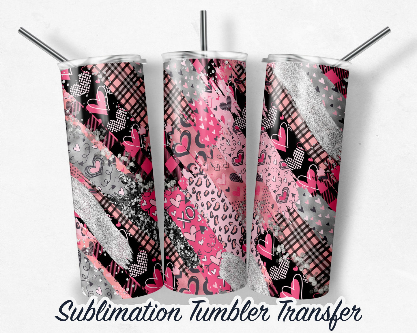 Valentines  Sublimation Transfer Print For 20 oz Tumblers - 30 oz Tumblers - Ready To press - Heat Transfers