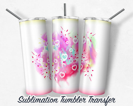 Valentine  Sublimation Transfer Print For 20 oz - 30 oz Tumblers - Ready to Press - Heat Transfers