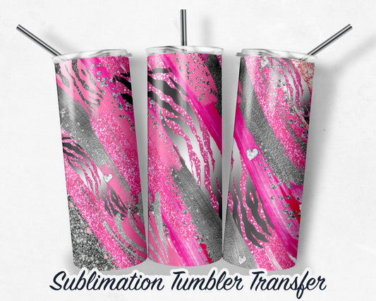 Pink Milkyway  Sublimation Transfer Print For 20 oz Tumbler - 30 oz Skinny Tumbler - Ready To press - Heat Transfers