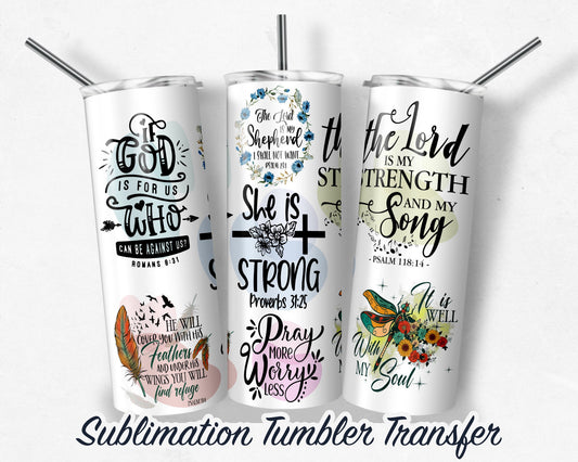 Bible Church  Sublimation Transfer Print For 20 oz Tumbler - 30 oz Skinny Tumbler - Ready To press - Heat Transfers