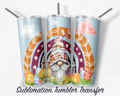 Easter Gnomes  Sublimation Transfer Print For 20 oz - 30 oz Skinny Tumbler - Ready To press - Heat Transfers