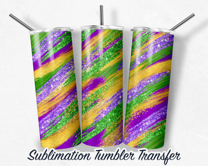 Purple Gold Green  Sublimation Transfer Print For 20 oz - 30 oz Skinny Tumbler - Ready To press - Heat Transfer