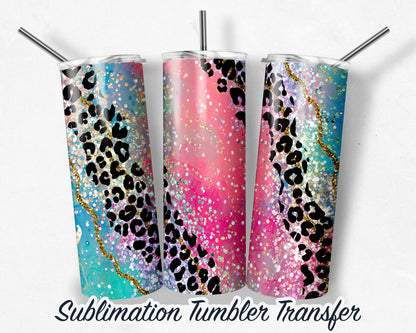 Pink Agate  Sublimation Transfer Print For 20 oz - 30 oz Skinny Tumbler - Ready To press - Heat Transfers