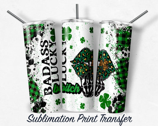 St. Patricks  Sublimation Transfer Print For 20 oz - 30 oz Skinny Tumbler - Ready To press - Heat Transfers