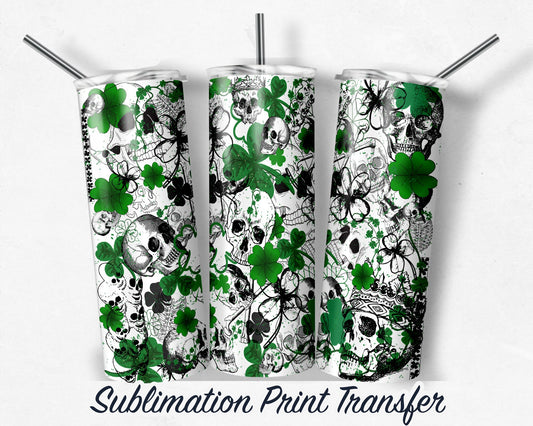 St. Patricks  Sublimation Transfer Print For 20 oz - 30 oz Skinny Tumbler - Ready To press - Heat Transfers