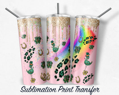 St. Patrick's Day  Sublimation Transfer Print For 20 oz - 30 oz Skinny Tumbler - Ready To press - Heat Transfers