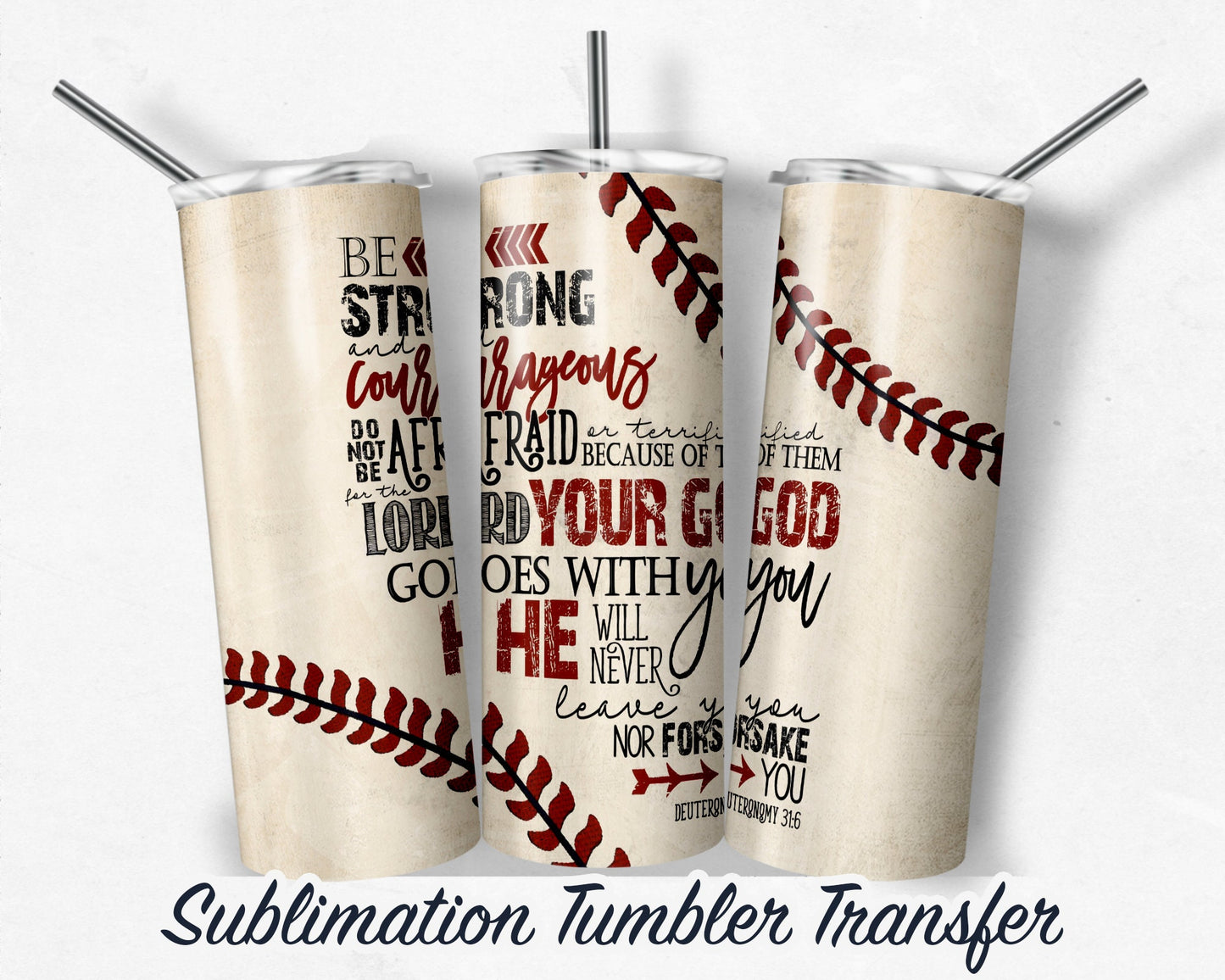 Baseball  Sublimation Transfer Print 20 oz Skinny Tumbler - 30oz Skinny Tumbler - Ready To press - Heat Transfers