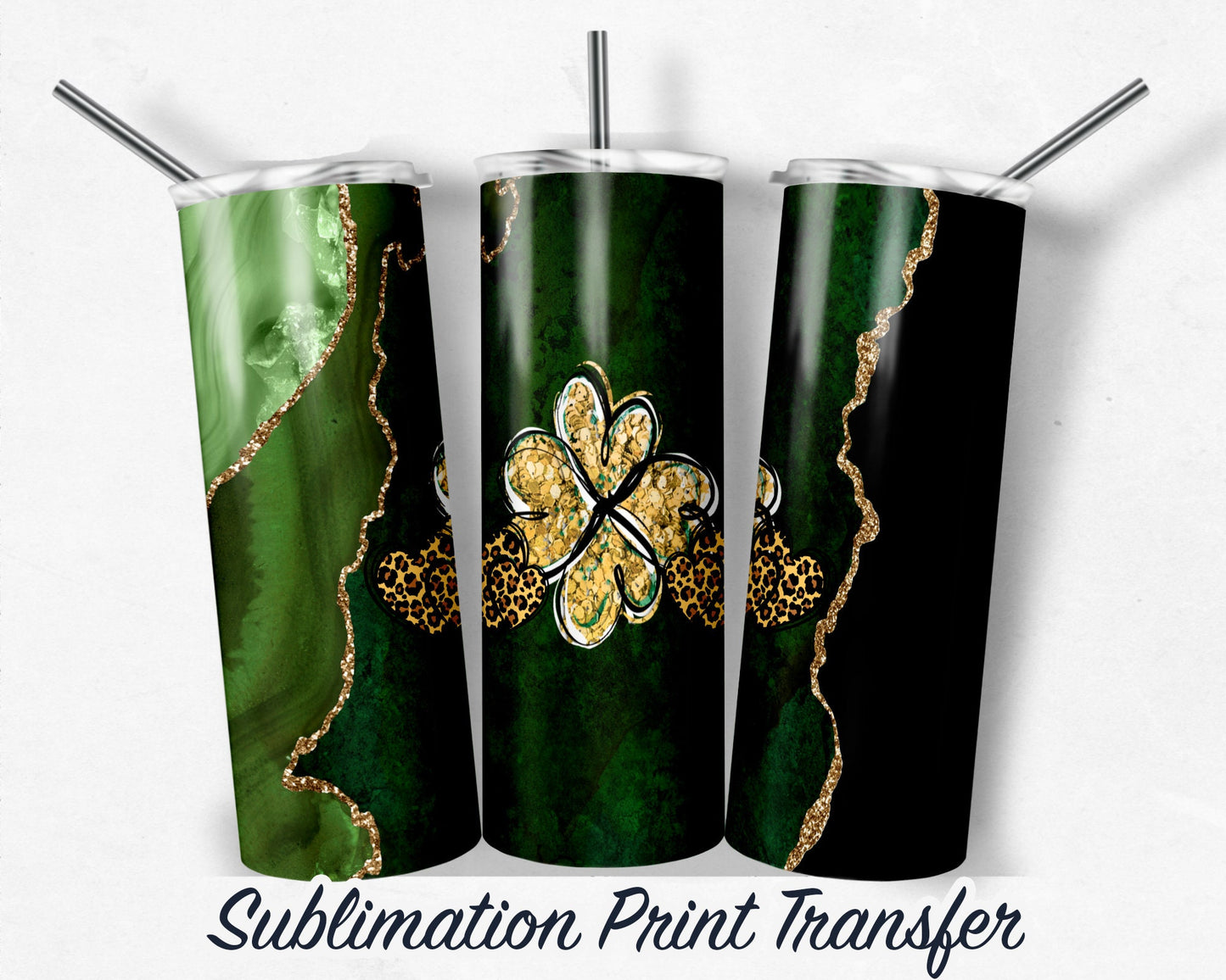 St. Patrick's Day  Sublimation Transfer Print For 20 oz - 30 oz Skinny Tumbler - Ready To press - Heat Transfers