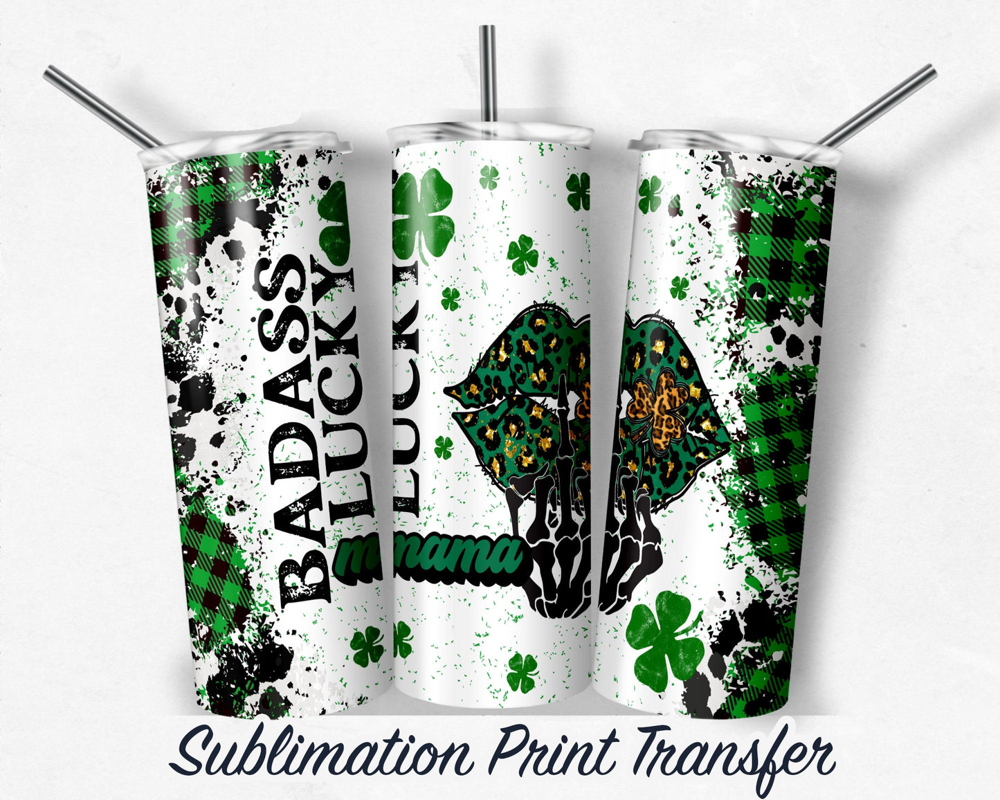 St. Patricks  Sublimation Transfer Print For 20 oz - 30 oz Skinny Tumbler - Ready To press - Heat Transfers