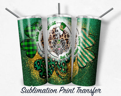 St. Patricks  Sublimation Transfer Print For 20 oz - 30 oz Skinny Tumbler - Ready To press - Heat Transfers