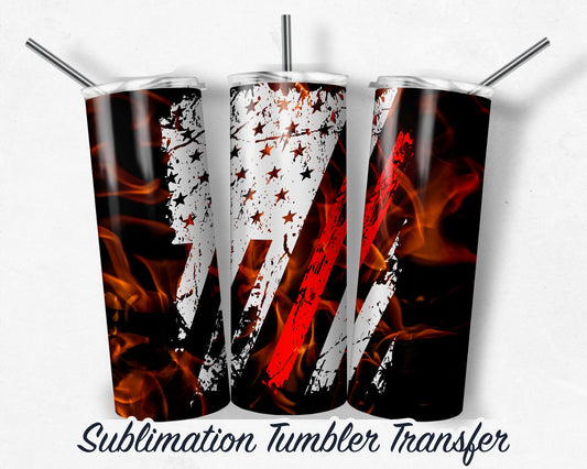 Firefighter  Sublimation Transfer Print 20 oz - 30 oz Skinny Tumbler - Ready to Press - Heat Transfers