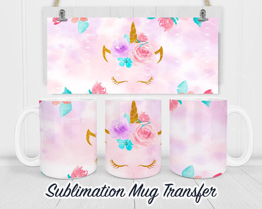 Unicorn - Sublimation Transfer Print For 11 oz - 15 oz Mugs - Ready To press - Heat Transfer