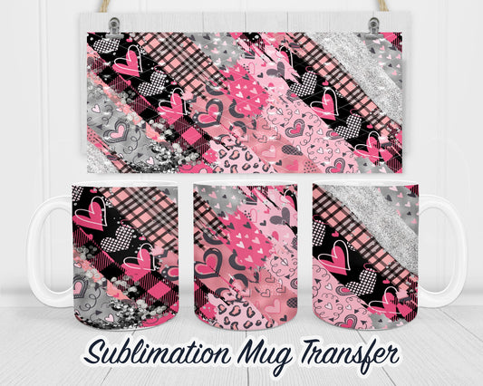 Heart Washi - Sublimation Transfer Print For 11 oz - 15 oz Mugs - Ready To press - Heat Transfer