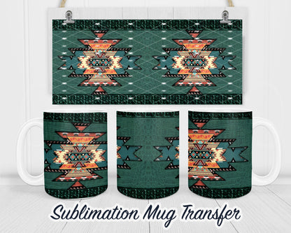 South Western - Sublimation Transfer Print For 11 oz - 15 oz Mugs - Ready To press - Heat Transfer