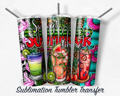 Watermelon  Sublimation Transfer Print 20 oz - 30 oz Skinny Tumbler - Ready to Press - Heat Transfers