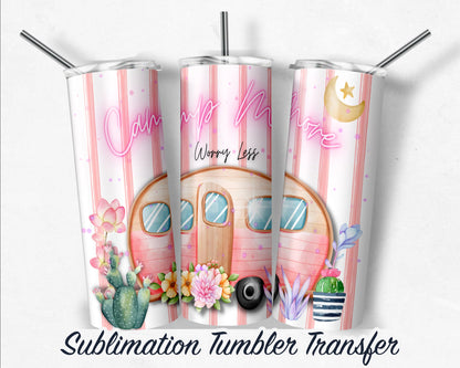 Camping  Sublimation Print For 20 oz Skinny Tumbler - 30oz Skinny Tumbler - Heat Transfers