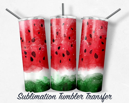 Watermelon  Sublimation Transfer Print 20 oz - 30 oz Skinny Tumbler - Ready to Press - Heat Transfers