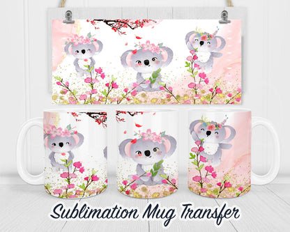 Koala - Sublimation Transfer Print For 11 oz - 15 oz Mugs - Ready To press - Heat Transfer