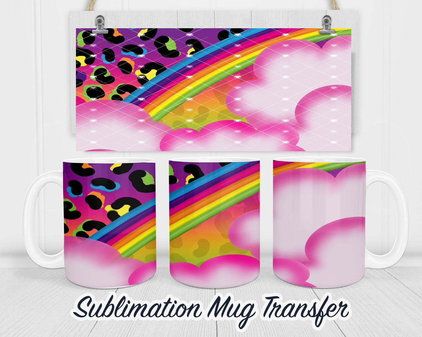 Rainbow - Sublimation Transfer Print For 11 oz - 15 oz Mugs - Ready To press - Heat Transfer