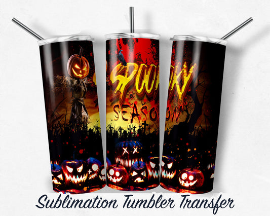 Spooky Season  Sublimation Transfer Print For 20 oz Tumbler - 30 oz Skinny Tumbler - Ready To press - Heat Transfers