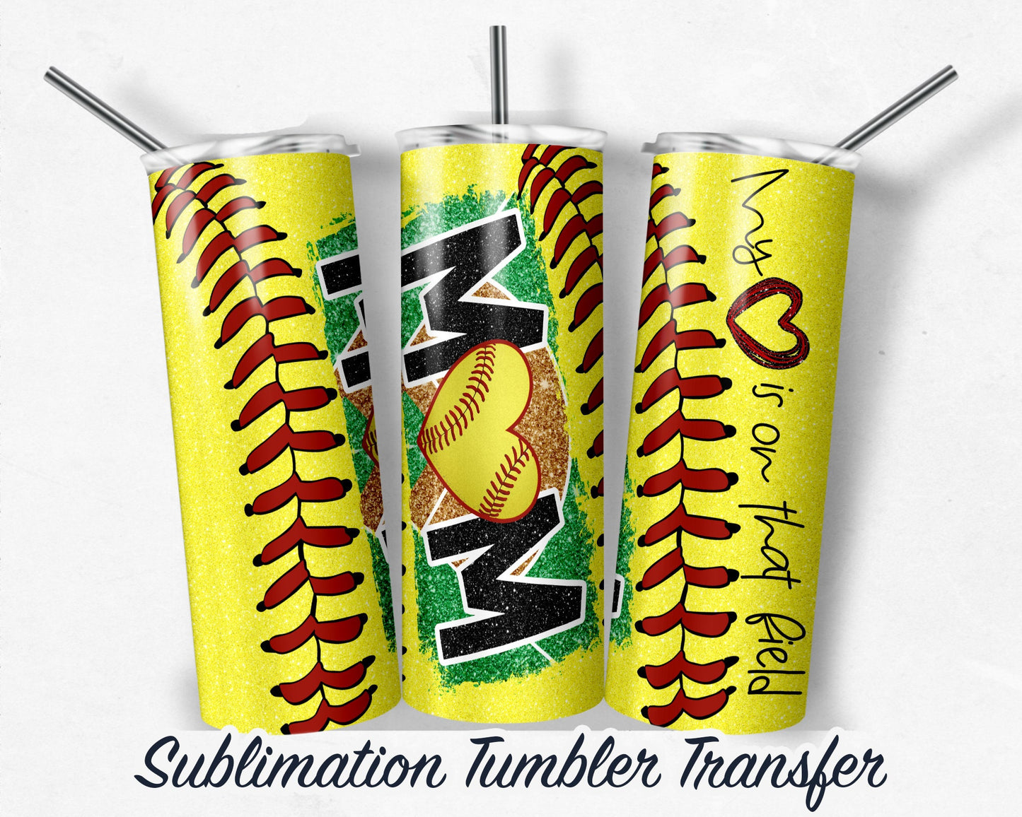 Softball Mom  Sublimation Transfer Print 20 oz Skinny Tumbler - 30oz Skinny Tumbler - Ready To press - Heat Transfers