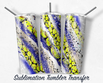 Softball  Sublimation Transfer Print 20 oz Skinny Tumbler - 30oz Skinny Tumbler - Ready To press - Heat Transfers