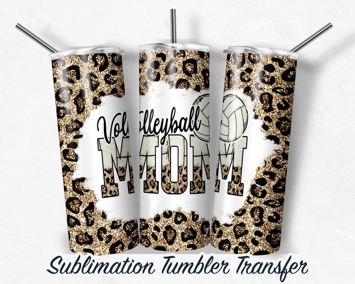 Volleyball MOM Sublimation Transfer Print For 20 oz Tumbler - 30 oz Skinny Tumbler - Ready To press - Heat Transfers