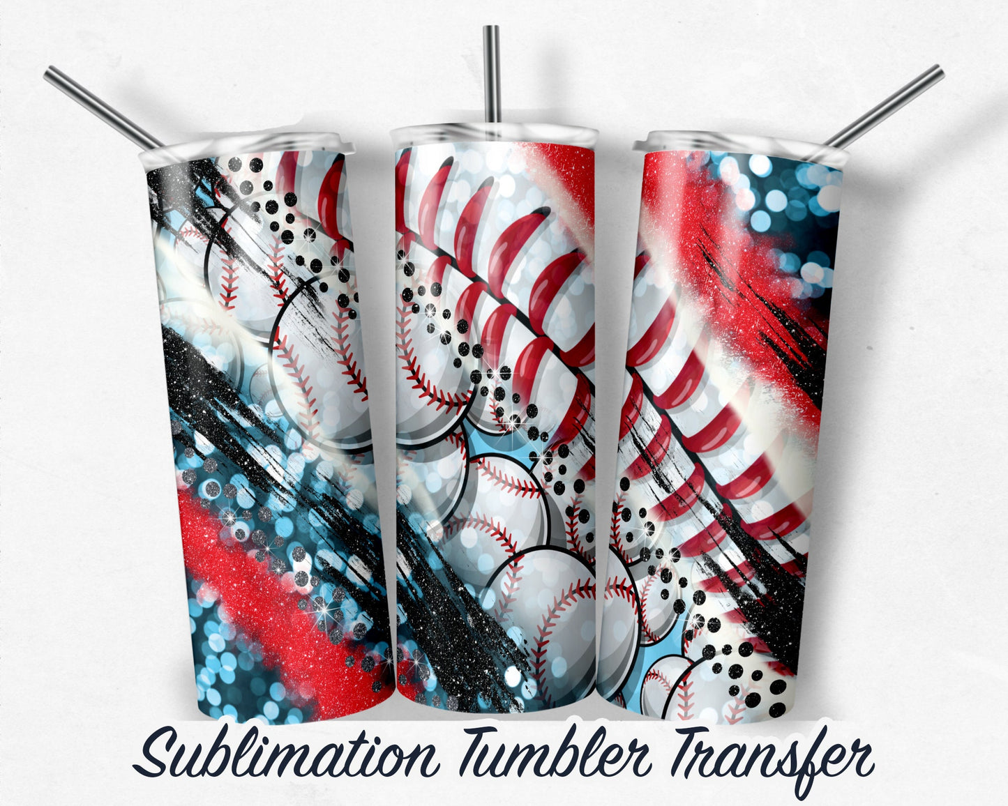 Baseball  Sublimation Transfer Print For 20 oz Tumblers - 30 oz Tumblers - Ready To press - Heat Transfers