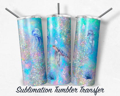 Peaceful Ocean Life -  Sublimation Print For 20 oz Skinny Tumbler - 30 oz Skinny Tumbler - Heat Transfers