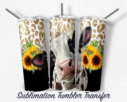 Cow  Sublimation Transfer Print For 20 oz Tumblers - 30 oz Tumblers - Ready To press - Heat Transfers